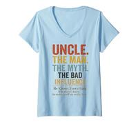 Mujer Uncle The Man The Myth The Bad Influence Camiseta Cuello V