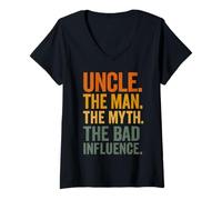 Mujer Uncle The Man The Myth The Bad Influence Camiseta Cuello V