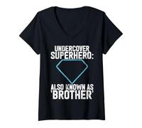 Mujer Undercover Superhero también Conocido como Brother Camiseta Cuello V
