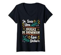 Mujer UNE Joueuse de Badminton Qui Déchire Cadeau Badminton Femme Camiseta Cuello V
