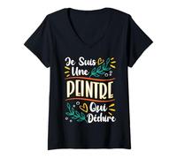 Mujer UNE Peintre Qui Déchire Cadeau Pour Artiste Peintre Femme Camiseta Cuello V