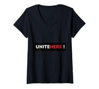 Mujer ¡ÚNETE AQUÍ! Ropa para Trabajadores de hostelería Fuertes del sindicato Local Camiseta Cuello V