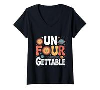 Mujer Unfourgettable 4th Birthdays Girl Un Four Gettable Cumpleaños Camiseta Cuello V