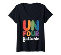 Mujer Unfourgettable 4th Birthdays Girl Un Four Gettable Cumpleaños Camiseta Cuello V