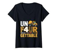 Mujer Unfourgettable 4th Birthdays Girl Un Four Gettable Cumpleaños Camiseta Cuello V