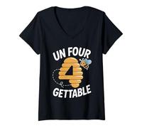 Mujer Unfourgettable 4th Birthdays Girl Un Four Gettable Cumpleaños Camiseta Cuello V