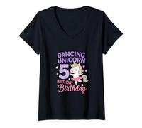 Mujer Unicornio bailarín mágico para el Quinto Camiseta Cuello V