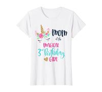 Mujer Unicornio mamá del 3er cumpleaños niña camisa a juego hija Camiseta