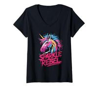 Mujer Unicornio Rainbow Dream Bold Camiseta Cuello V