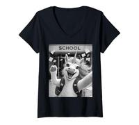 Mujer Unicornio Último Día De Escuela Vacaciones De Verano Divertido Meme Selfi Camiseta Cuello V