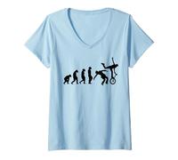 Mujer Unicycle Unicyclist ciclismo Bicicleta Acrobacias Circo Unicycle Camiseta Cuello V
