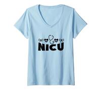 Mujer Unidad de cuidados intensivos neonatales de enfermería de la UCIN Día y Semana Camiseta Cuello V