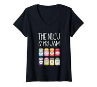 Mujer Unidad de cuidados intensivos neonatales de Nicu Is My Jam Fresa S Camiseta Cuello V
