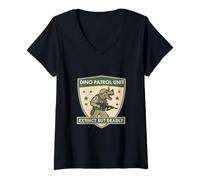 Mujer Unidad de Patrulla Dino Extinta Pero Mortal Guerrero Arte Triceratops Camiseta Cuello V
