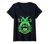 Mujer Unidad Recon Táctica Élite Máscara Táctica Camiseta Cuello V