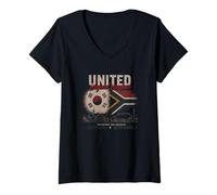 Mujer Unidos más allá de Las fronteras Corea del Sur Sudáfrica Dos Naciones Camiseta Cuello V