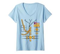 Mujer Uniforme de Oficial General de dictador Militar, Disfraz de Halloween Camiseta Cuello V