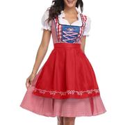 Mujer Uniforme Vestido De Oktoberfest Dirndl BáVaro Fiesta Tirolesa Carnaval Tradicional con Delantal Traje Manga Corta para Adultos la Cerveza, Popular