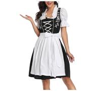 Mujer Uniforme Vestido De Oktoberfest Traje AlemáN para Tallas Grandes Dirndl Estilo Folk Disfraz Cosplay Tradicional Manga Corta Adultos Halloween, Carnaval
