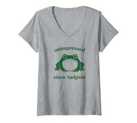 Mujer Unimpressed Since Tadpole Funny Frog Silly Graphic Camiseta Cuello V