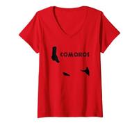 Mujer Unión de las Comoras - África País Geografía africana Camiseta Cuello V