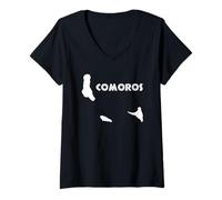 Mujer Unión de las Comoras - África País Geografía africana Camiseta Cuello V