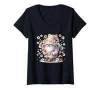 Mujer Unique Flower GNOME Graphic For Women and Men Floral Summer Camiseta Cuello V