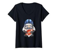 Mujer Unique Football GNOME with Helmet and Ball For GNOME Lover Camiseta Cuello V