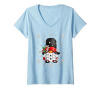 Mujer Unique Snowman GNOME Aesthetic Snowflake For Winter Grandma Camiseta Cuello V