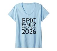 Mujer Universal Epic Universe Family Vacation 2026 Camiseta Cuello V
