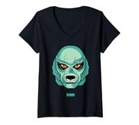 Mujer Universal Monsters Creature from The Black Lagoon Portrait Camiseta Cuello V