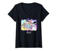 Mujer Universal Monsters Cute Anime Group Camiseta Cuello V