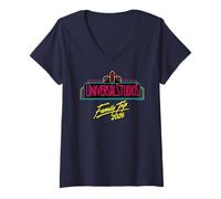 Mujer Universal Studios Family Trip 2026 Neon Logo Camiseta Cuello V