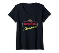 Mujer Universal Studios Marquee Damas de Honor Neon Camiseta Cuello V