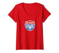 Mujer University of West Georgia UWG Wolves Go West Shield Logo Camiseta Cuello V