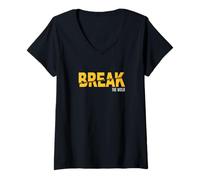 Mujer University Varsity-Gold Break The Mold Amarillo Camiseta Cuello V
