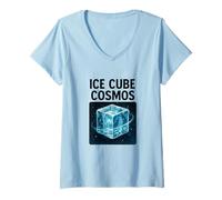 Mujer Universo Cósmico de Cubo de Hielo Camiseta Cuello V