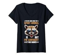 Mujer Unsure Of Spirit Animal But Bet It Has Rabies - Camiseta Cuello V
