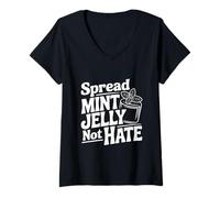 Mujer Untar gelatina de Menta no Odio Camiseta Cuello V