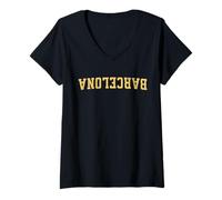 Mujer Upside Down España Ciudad Nombre Barcelona Camiseta Cuello V