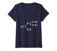 Mujer Uranio Atómico Física Regalo - Físico Nuclear Fisión Camiseta Cuello V, Azul Marino, XL