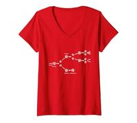 Mujer Uranio Atómico Física Regalo - Físico Nuclear Fisión Camiseta Cuello V, Rojo, M