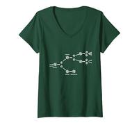 Mujer Uranio Atómico Física Regalo - Físico Nuclear Fisión Camiseta Cuello V, Verde Bosque, S