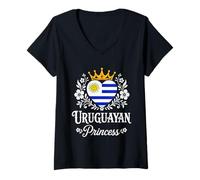 Mujer Uruguayan Princess Uruguay Flag Proud Uruguayan Girl Camiseta Cuello V