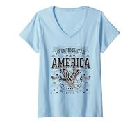 Mujer US American Eagle Bandera Americana Patriot USA para Hombre Camiseta Cuello V
