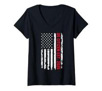 Mujer US Citizen EST 2025 Proud New American US Citizenship Flag Camiseta Cuello V