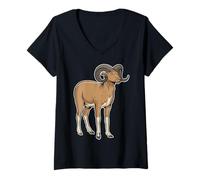 Mujer USA America - Animales - Cabra Montaña Camiseta Cuello V