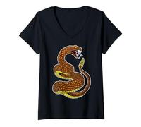 Mujer USA America - Animales - Serpiente de Cascabel Camiseta Cuello V
