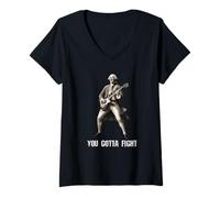 Mujer USA Colonist Rockin' America - You Gotta Fight Camiseta Cuello V