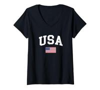 Mujer USA - Flag of United States of America - Classic Camiseta Cuello V